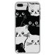 Чехол прозрачный Print Animals для iPhone 7 Plus | 8 Plus Cats Black/White купить