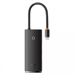 Перехідник для MacBook USB-C Хаб Baseus Lite Series 6 в 1 (Type-C to HDMI + 2xUSB 3.0 + Type-C + SD/TF) Black купити