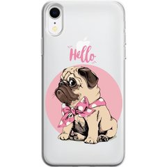 Чехол прозрачный Print Dogs для iPhone XR Hello Pug купить