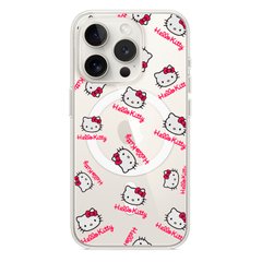Чехол прозрачный Print Hello Kitty with MagSafe для iPhone 13 PRO Head Red