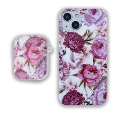 Комплект Beautiful Flowers для iPhone 13 + Чохол для AirPods 1|2 Півонії