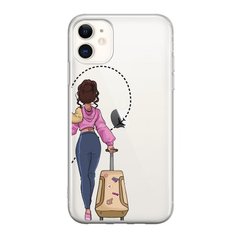 Чехол прозрачный Print для iPhone 11 Adventure Girls Beige Bag купить