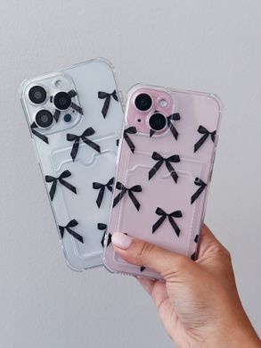 Чохол прозорий з кишенею ASH PRINT для iPhone 16 PRO Bow Black - ash-mobile.com.ua - фото 2