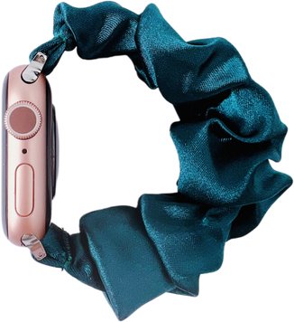 Ремешок Scrunchie для Apple Watch 38mm | 40mm | 41mm Green - ash-mobile.com.ua - фото 1