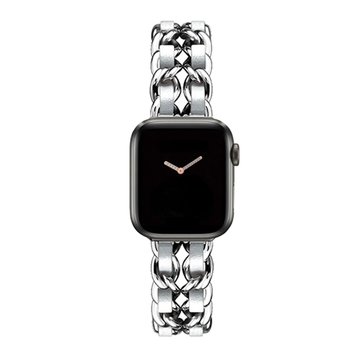 Ремешок Chanel Leather для Apple Watch 38mm | 40mm | 41mm Silver/Silver - ash-mobile.com.ua - фото 1