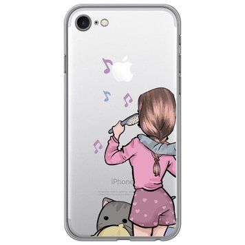 Чохол прозорий Print Home Girls для iPhone 7 | 8 | SE 2 | SE 3 Pink - ash-mobile.com.ua - фото 1