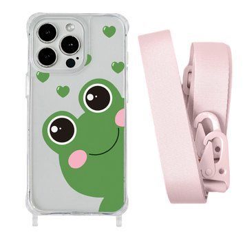 Чехол прозрачный с ремешком Print Happy Nice для iPhone 7 Plus | 8 Plus Frog/Pink Sand - ash-mobile.com.ua - фото 1