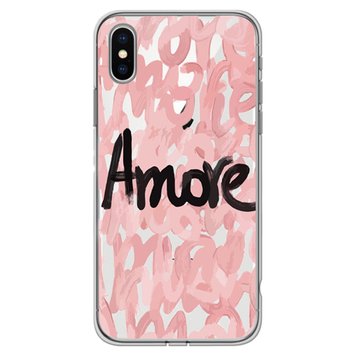 Чехол прозрачный Print Amore для iPhone X | XS Pink - ash-mobile.com.ua - фото 1