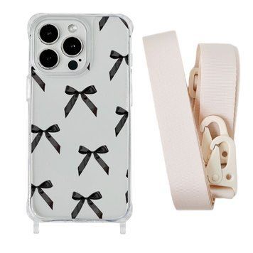 Чохол прозорий з ремінцем Print Mood swings для iPhone X | XS Bow Black/Antique White - ash-mobile.com.ua - фото 1