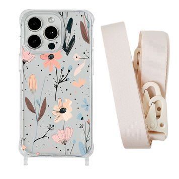Чохол прозорий з ремінцем Print Flower для iPhone 7 Plus | 8 Plus Floral Dream/Antique White - ash-mobile.com.ua - фото 1