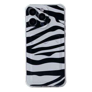 Чехол прозрачный с карманом ASH PRINT для iPhone 14 PRO Zebra - ash-mobile.com.ua - фото 1