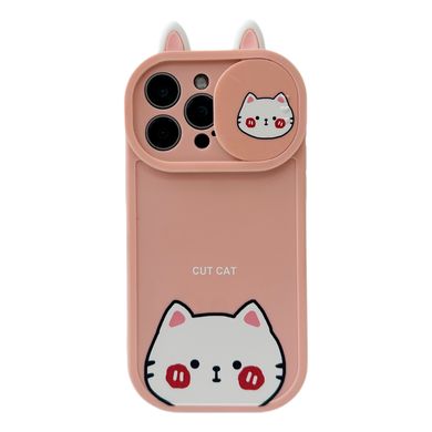 Чохол Animal + Camera Case для iPhone 15 PRO Cat Pink