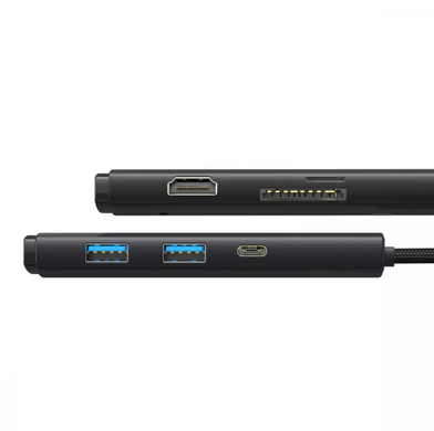 Перехідник для MacBook USB-C Хаб Baseus Lite Series 6 в 1 (Type-C to HDMI + 2xUSB 3.0 + Type-C + SD/TF) Black купити