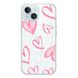 Чехол прозрачный Print Love Kiss with MagSafe для iPhone 14 Plus Heart Pink