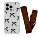 Чехол прозрачный с ремешком Print Mood swings для iPhone 16 PRO Bow Black/Brown