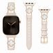 Ремінець Leather Van Cleef для Apple Watch 38mm | 40mm | 41mm | 42mm (10 | 11 series) Antique white/Starlight