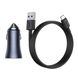 Автомобільний ЗП Baseus Golden Contactor Pro 40W + Cable USB to Type-C 5A (1m) Dark Grey