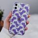 Чехол прозрачный Print Dinosaur для iPhone 14 PRO Purple