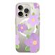 Чехол прозрачный Print Flower Color with MagSafe для iPhone 16 PRO Purple - ash-mobile.com.ua - фото 1