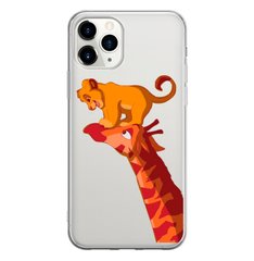 Чехол прозрачный Print Lion King для iPhone 15 PRO Giraffe/Simba