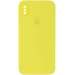 Чохол Silicone Case FULL+Camera Square для iPhone X | XS Yellow купити