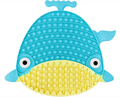 Pop-It іграшка SUPER BIG Whale (Кит) 34/40см Blue/Yellow купити