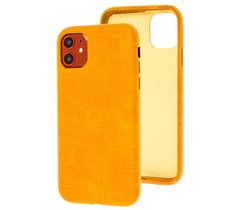 Чехол Leather Crocodile Case для iPhone 11 Orange купить
