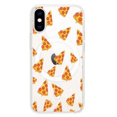 Чохол прозорий Print FOOD with MagSafe для iPhone XS MAX Pizza купити