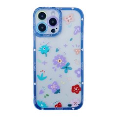 Чохол Flower Transparent для iPhone 12 PRO MAX Flower Blue купити