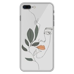 Чехол прозрачный Print Leaves для iPhone 7 Plus | 8 Plus Face купить