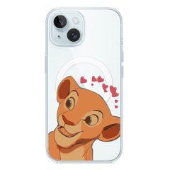 Чехол прозрачный Print Lion King with MagSafe для iPhone 14 Plus Nala Love Red