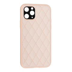 Чохол Leather Case QUILTED+CAMERA для iPhone 12 PRO Pink Sand купити