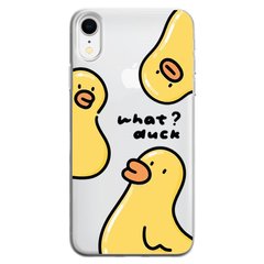 Чехол прозрачный Print Duck для iPhone XR Duck What? купить