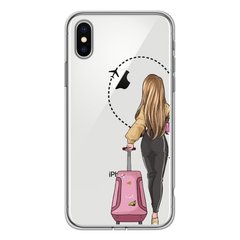 Чохол прозорий Print для iPhone XS MAX Adventure Girls Pink Bag купити