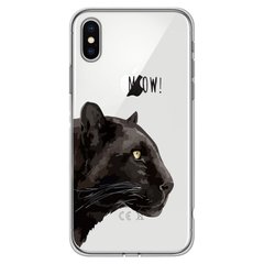Чохол прозорий Print Meow для iPhone XS MAX Pantera Black купити