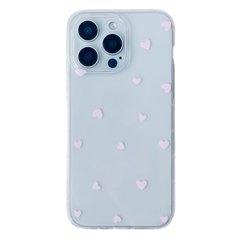 Чохол Transparent Hearts для iPhone 13 Pink