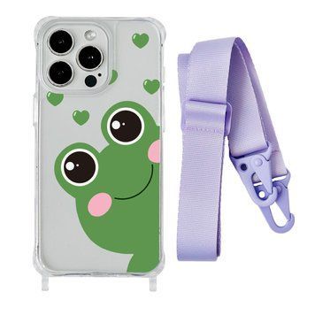 Чохол прозорий з ремінцем Print Happy Nice для iPhone 14 Plus Frog/Glycine - ash-mobile.com.ua - фото 1