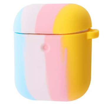 Чохол Rainbow Silicone Case для AirPods 1 | 2 Marine green/Yellow - ash-mobile.com.ua - фото 1