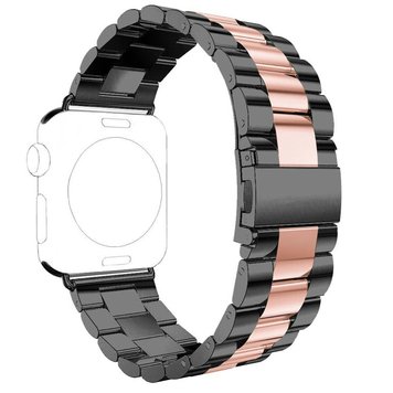 Ремінець Metal old 3-bead для Apple Watch 42mm | 44mm | 45mm | 46mm | 49mm 2 color Black/Pink - ash-mobile.com.ua - фото 1