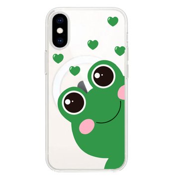 Чехол прозрачный Print Happy Nice with MagSafe для iPhone X | XS Frog - ash-mobile.com.ua - фото 1