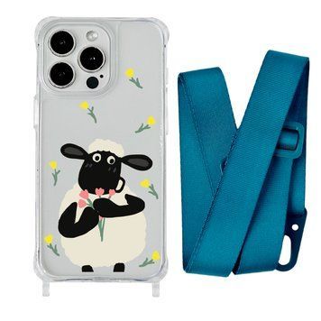 Чехол прозрачный с ремешком Print Happy Nice для iPhone 11 PRO Sheep/Forest Green - ash-mobile.com.ua - фото 1