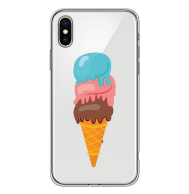 Чохол прозорий Print SUMMER для iPhone X | XS Ice Cream купити