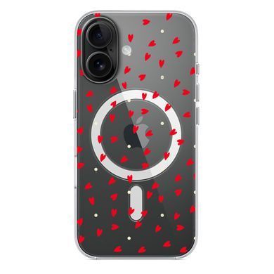 Чехол прозрачный Print Love Kiss with MagSafe для iPhone 17 More Hearts