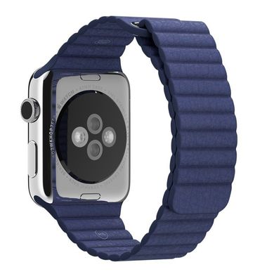 Шкіряний Ремінець Leather Loop Band для Apple Watch 38/40/41 mm Midnight blue купити