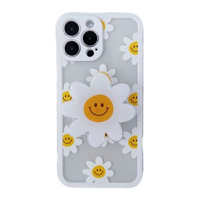 Чехол Popsocket Flower Case для iPhone 13 PRO MAX Clear White