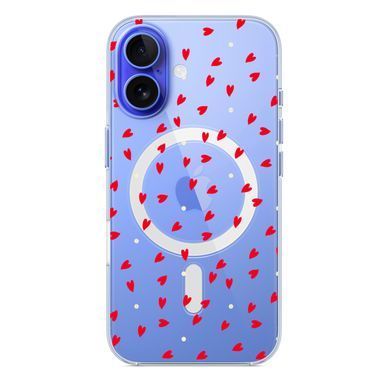 Чехол прозрачный Print Love Kiss with MagSafe для iPhone 17 More Hearts