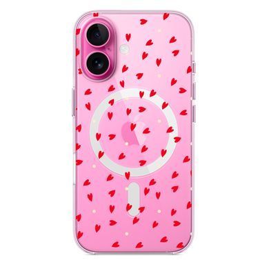 Чехол прозрачный Print Love Kiss with MagSafe для iPhone 17 More Hearts