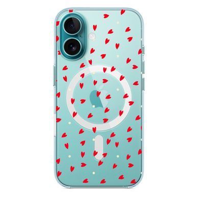 Чехол прозрачный Print Love Kiss with MagSafe для iPhone 17 More Hearts
