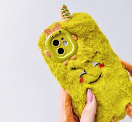 Чехол Cute Monster Plush Case для iPhone 12 PRO MAX Green купить
