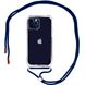 Чехол Crossbody Transparent со шнурком для iPhone 14 Plus Midnight Blue